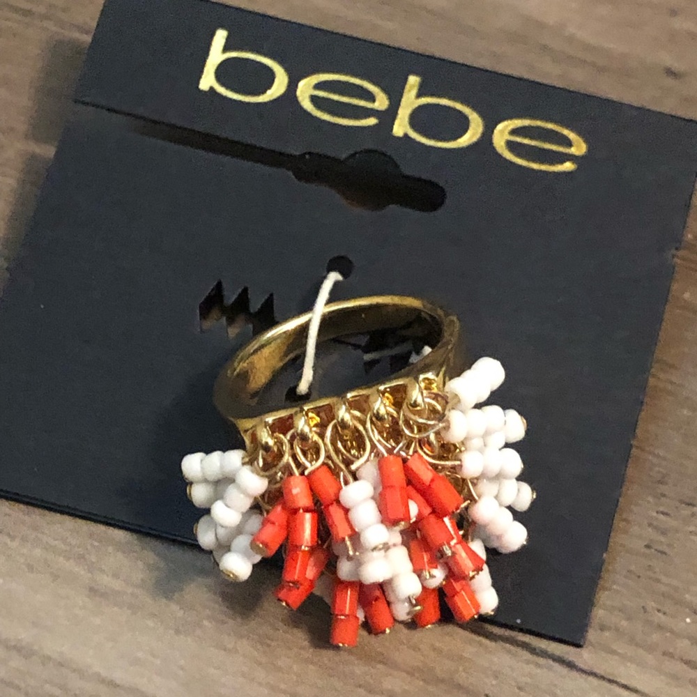 3/$20 New Bebe gold metal beaded shaker ring